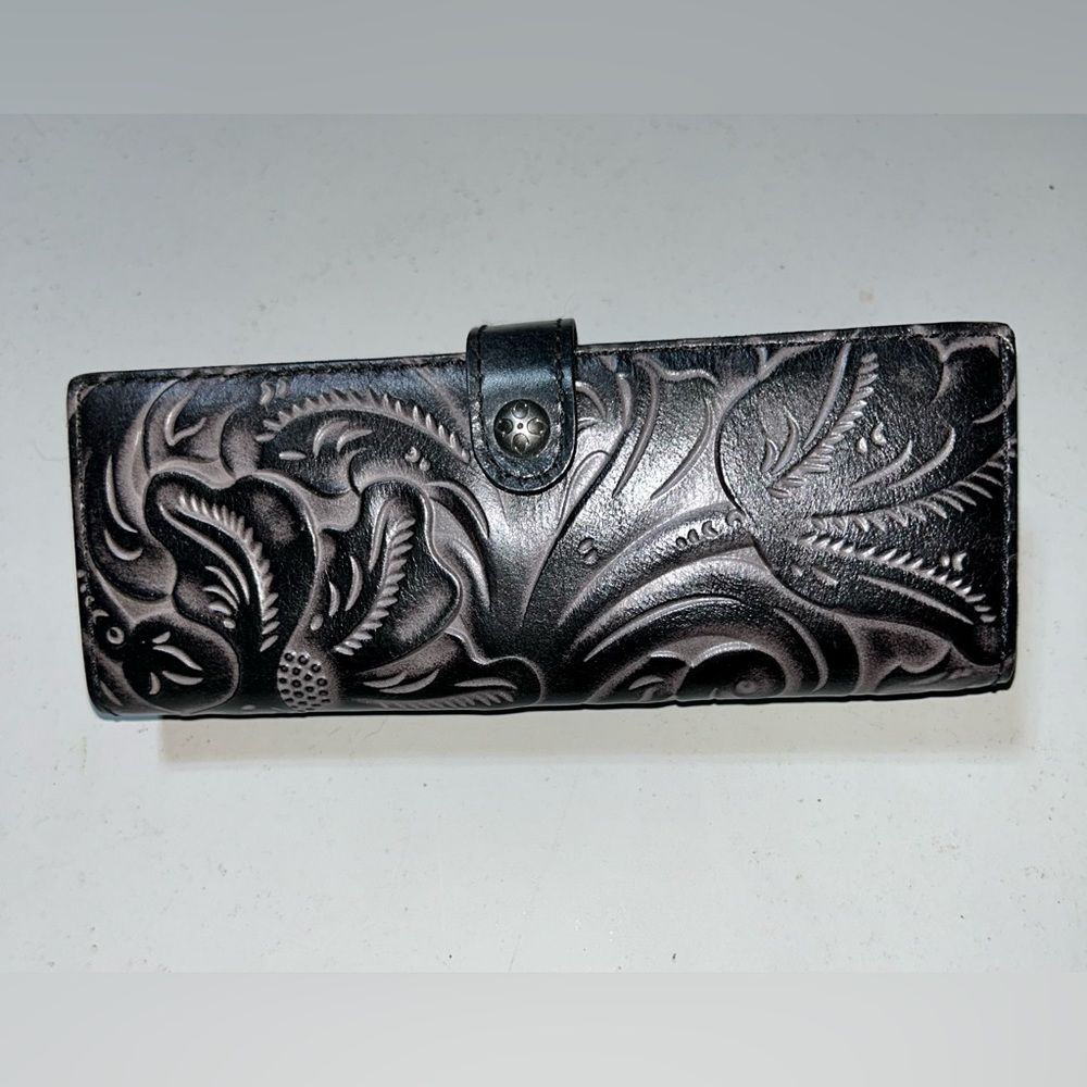 Patricia Nash Marotta Card Holder Wallet Style Hand tooled Black - Picture 2 of 10